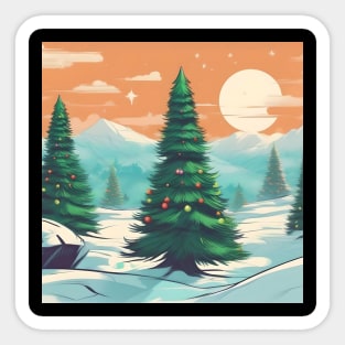 Ykomow Christmas Trees Womens Holiday Pine Tree Xmas Graphic Tees Christmas Family Sticker